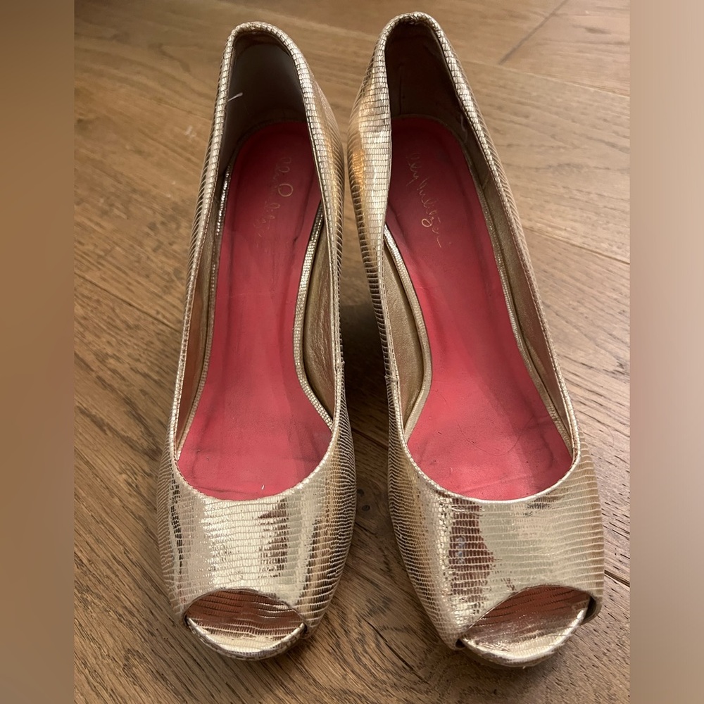 Lilly Pulitzer Gold Resort Chic Wedges 7